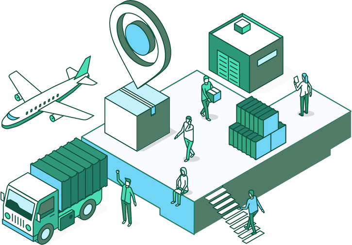 Illustration representing 3PL Warehouse Management and Fulfillment Centers