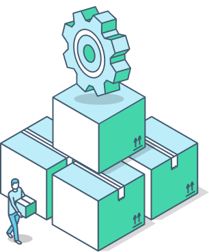 Illustration representing One-Stop Solution for manufacturing and Fulfillment
