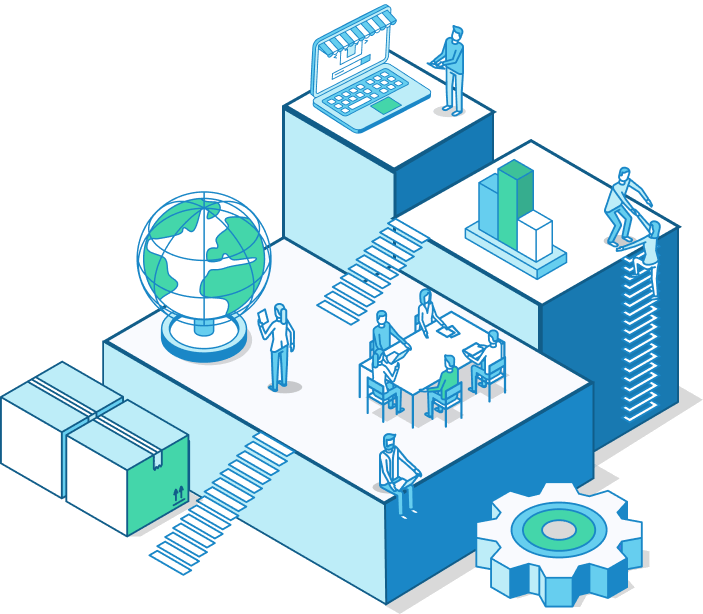 Illustration showing off scaling-as-a-service