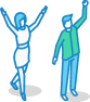 Two people cheering Icon